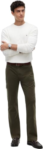 Tommy Hilfiger Herren Cargo Hose Denton Twill mit Taschen, Grün (Dark Greenery), 30W/36L – Ansicht 4