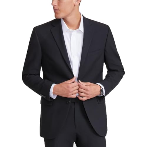 DKNY Mens Solid Two-Button Suit Black 38R