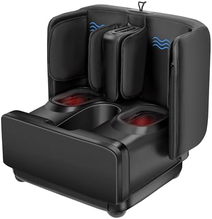 COMFIER 2 in 1 Foot Massager Machine,Shiatsu Foot and Calf Massager with Heat,Kneading,Vibration,Compression Massagers for Feet,Ankle,Leg,Tired Muscles & Plantar Fasciitis,Gift for Men Women