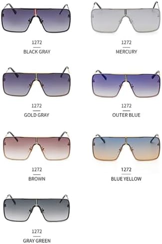 Oversized Steampunk One-Piece Sunglasses Men Square Rimless Punk Sun Glasses For Male Vintage Eyewear Shades