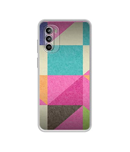 Image of Pink Cyan Design Printed Silicon Soft TPU Back Case Cover for Motorola Moto G52 4G / Moto G82 5G