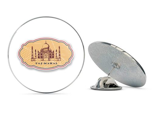 Taj Mahal Round Metal 0.75" Lapel Pin Hat Shirt Pin Tie Tack Pinback2