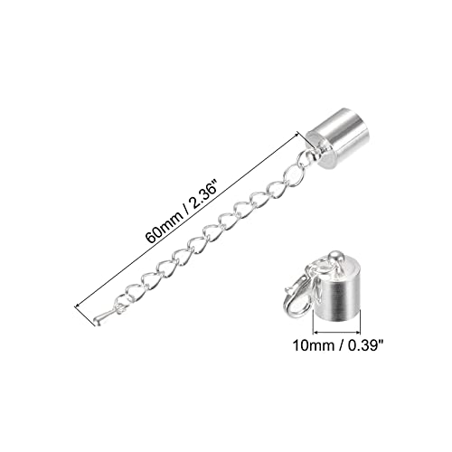 Tapas de cordón de 10 mm para asegurar pulseras de cuero con cadena ajustable 3