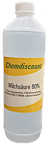 Chemdiscount 1Liter (ca. 1,25kg) L(+) Milchsäure 80% in Lebensmittelqualiät E270 Cover