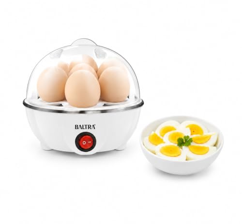 Image of BALTRA Eggy Pro 350W Egg Boiler Electric | Boil Up to 7 Eggs | Stainless Steel Heating Plate | Automatic Shut-Off | Compact & Easy to Use Electronic Egg Cooker