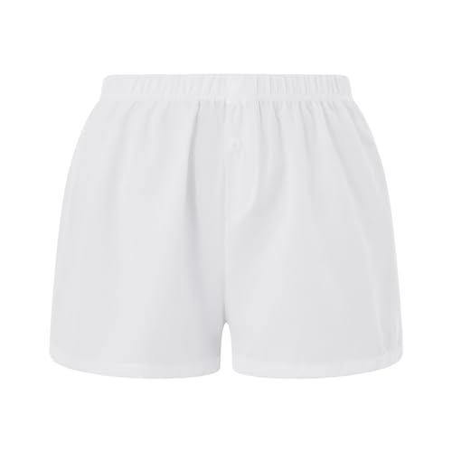 Image of Y2k Plaid Shorts Cute Baggy Ginghem Boxer Shorts for Women Checked Lounge Pajama Bottom Preppy Sleep Pj Shorts