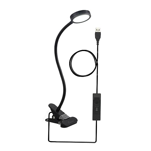 Homoyoyo Reading Light Clip Led Black Table Lamp for Bed Dorm 2 Brightness Modes