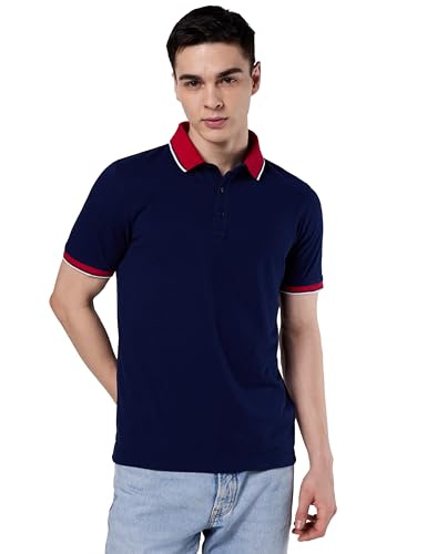 Image of Symbol Premium Men's 100% Cotton Solid Polo T-Shirt - Regular Fit | Pique Knit