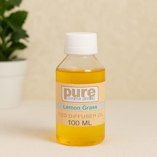Pure Source India Aroma Reed Diffuser Refill Lemon Grass 100ML,8 Pcs Reed Stick Coming Free With It