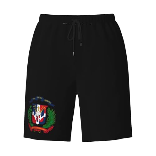 Coat of arms of The Dominican Republic Men's Quick-Dry Board Shorts 7" - Swim Trunks Summer Hawaii Beach3