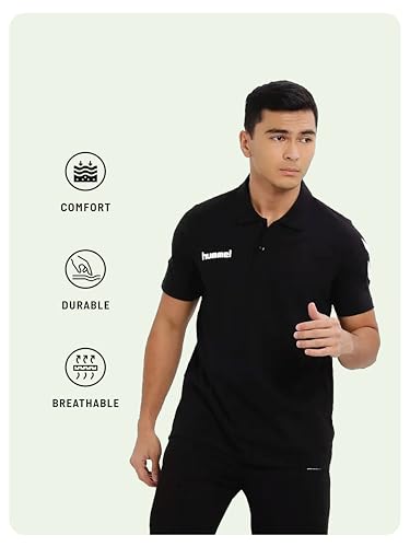 Image of hummel Go Cotton Logo T-Shirt 2.0 | Comfortable | Breathable Fabric | Durable | for Everyday Use | Ideal for Yoga or Gym | Cotton T-Shirt for Men
