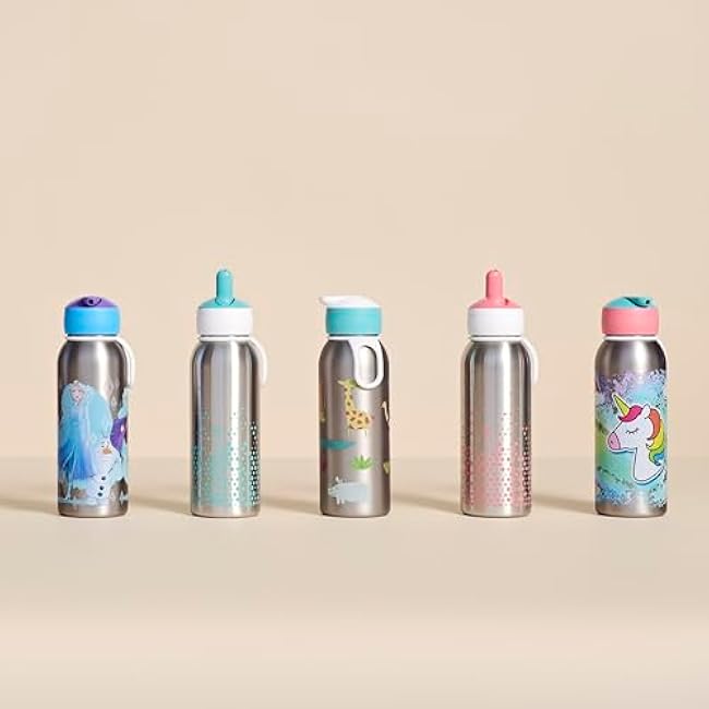 Mepal - Flip-up Campus Thermal Flask - Insulated Drinking Bottles for Children - Stainless Steel Thermos Flask - Hot for 4 Hours & Cold for 12 Hours - BPA-Free - 350 ml - Cool Pink