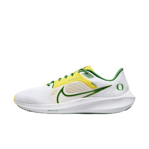 Nike Pegasus 40 (Oregon) Men's Road Running Shoes (DZ5979-100, White/Yellow Strike/Apple Green) Size 8