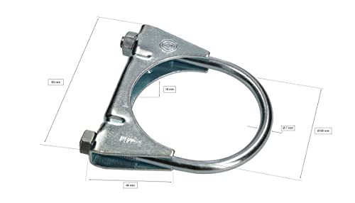 KOTARBAU® - 2 x Exhaust Pipe Clamp 65 mm for Mounting Antennas Pipes, Masts - Universal Hose Clamp for Pipe Fittings - Image 2