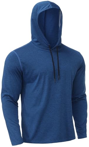 X-thud Homme Pulls Manches Longues Sweats à Capuche Dry Fit Sweashirt String à sertir Sweatshirt T Shirt Hoody Blue XL