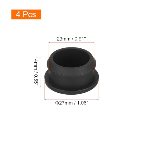 Image of MECCANIXITY Silicone Snap in Locking Hole Plugs,Rubber Panel Seal Cover Flush Type Panel Round for Kitchen Rubber Bulkheads Waterproof Sealing Plugs 23mm /0.91 Inch Diameter Black,Pack of 4