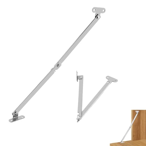 2 Stück Klappenhalter Ganzmetall Klappscharnier mit Arretierung 180° Klappenhalter Klappenbeschlag für Möbel Tür Deckelstütze, Scharnier Schranktür