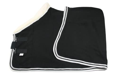 Wagner Fleece Abschwitzdecke mit Fellkragen (Schwarz/Weiss, 155)