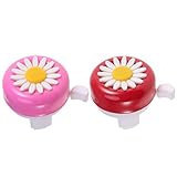 CLISPEED 2 Stücke Kinder Fahrradklingel Blumen Fahrrad Glocke Mountainbike Klingel Hupe Mädchen Fahrradglocke Miniglocke für MTB BMX Rennrad Kinderfahrrad Zubehör
