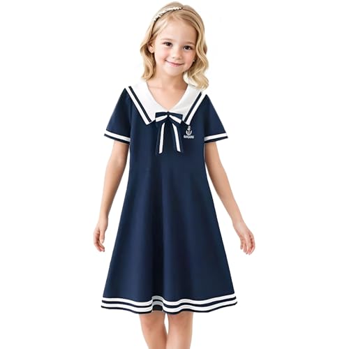 SANGTREE Mädchen Nautisches Matrosenkleid, Schuluniform, Freizeitkleid,...