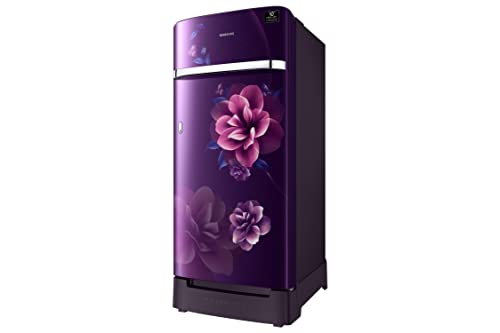 Image of Samsung 189 L, 5 Star, Digital Inverter, Direct-Cool Single Door Refrigerator (RR21C2H25CR /HL, Red, Camellia Purple, Base Stand Drawer)