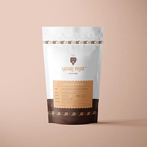 Safari Pride Coffee| Dr Congo Lake Kivu Premium Single Origin Roast | Smooth Medium Roast with Bright Fruity Chocolate Notes | Gourmet Sustainable Direct Trade African | 12 oz | Whole Bean