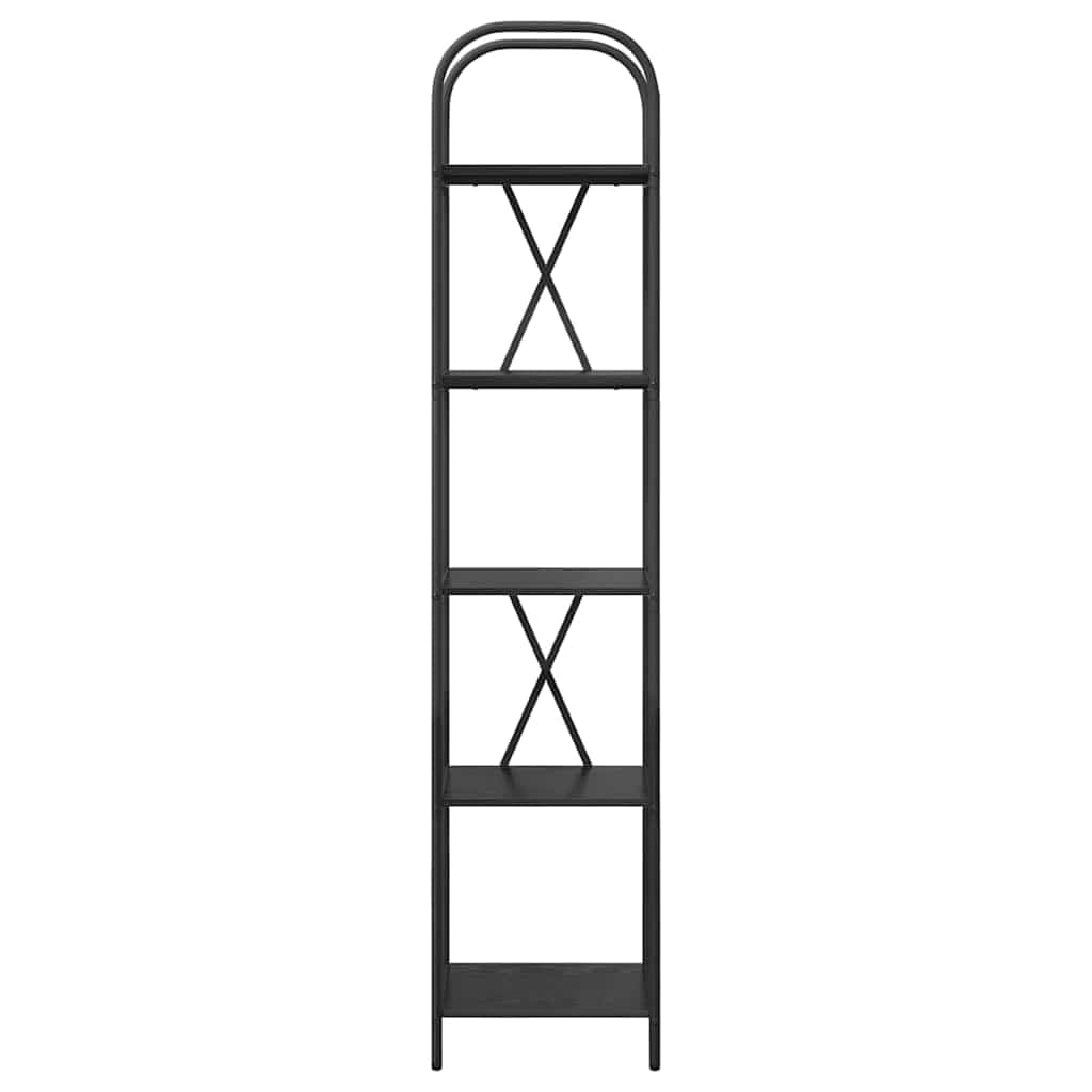 Bücherregal Schwarz Eichen-Optik Holzwerkstoff 40 x 30 x 183 cm mit 5 Regalen Stauraum für Bücher, Deko, Büro und Wohnzimmer modernes Regal Standregal vielseitig einsetzbar