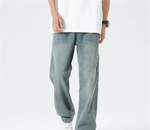 Mens Jeans Spring Baggy Vintage Casual Wide-Leg Straight Denim Pants Fashionable Streetwear4
