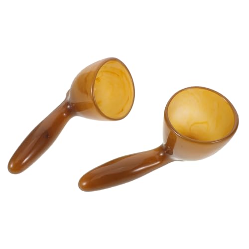 HAMPPLIES Herramienta de Masaje Gua Sha de Resina Natural para Espalda y Piernas, 2 Piezas, Color Marrón, Raspadores para Relajación Muscular y Cuidado Corporal, Accesorio Adecuado