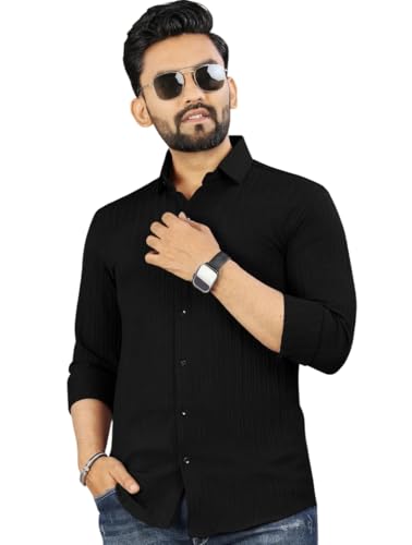 Image of Popcorn Texture Long Sleeve Casual Shirt