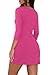 RUMIA Fall Bodycon Dresses for Women 2025 Spring 3/4 Sleeve Mini Dress Crew Neck Party Club Cute Short Dress Fuchsia 2XL
