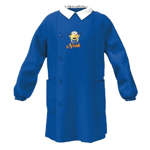 💙 Grembiule made in ITALY D&Vlab Grembiule Scuola Elementare Primaria Bimbo Bambino Divisa Blu con Bottoni Personalizzato con nome e Personaggio I Gialli, Made in Italy, 6 7 8 9 10 11 12 13 14 15 Anni
