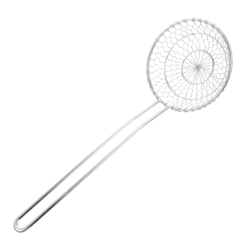 KICHOUSE 1 Pieza Colador Pantalla Cesta Herramienta Espumadera Para Freír Tamizar Filtrar Cedazo Fritura Espumadera De Cuchara Para Freír Cuchara Espumadera Acero Inoxidable Silver