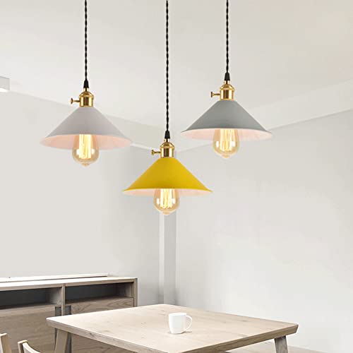 Lámpara colgante soluciona techos altos luz ajustable blanca estilo granja industrial 3