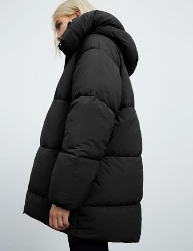 Gihuo Womens Quilted Puffer Coat Hoodie Winter Oversized Mid-Length Padded Down Jacket Warm Heavyweight Bubble Outerwear3