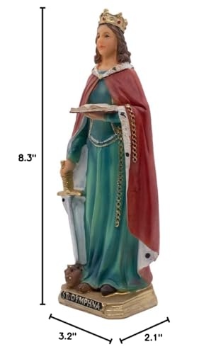 Estatua de Saint Dymphna 8.3 in Multicolor miniatura 4