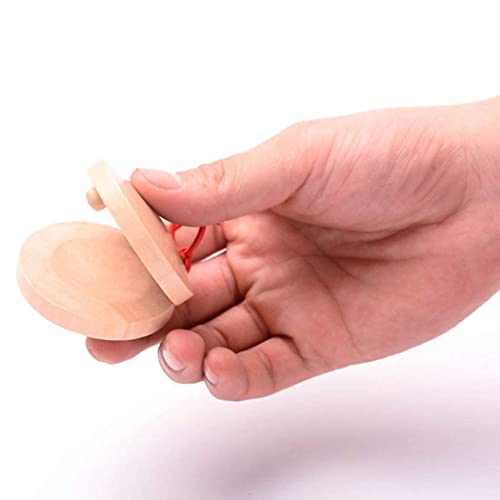 Licogel Wooden Castanet Percussion Instrument - 4Pcs Hand Finger Castanets Party Favors Spanish Wood Castanets Classroom Diy Rhythm Music Musical Instrument For Kids Children Adults (12) #TOP2