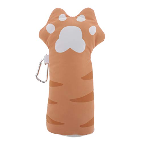 Serenable Carton Cats Paw Pencil Case Bolsa Kawaii Caneta Bolsa Holer Escova Papelaria - Castanho