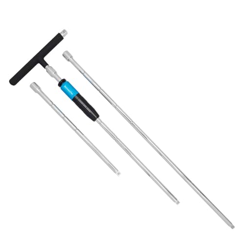 Image of MichaelPro 3-Piece 3 /8 inch Drive 2 Way Speed Adjustable T Handle Wrench Set in 12-inch, 18-inch and 24-inch, Patented Design with Spinner Handle, 3 Level Grip Positions, T Bar Socket Wrench Set, MP009101