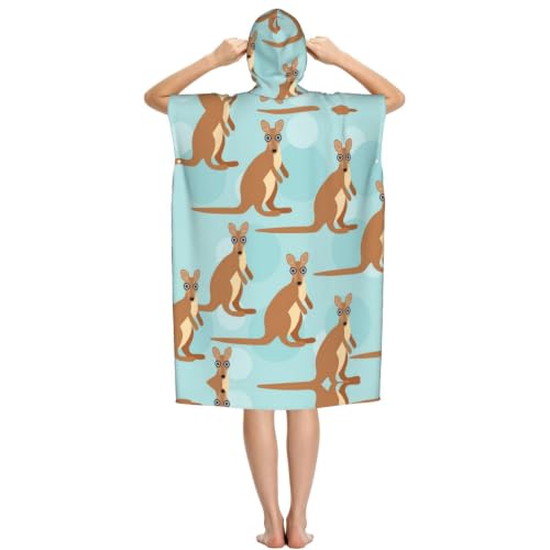 Serviette de plage poncho à capuche microfibre | Peignoir à langer piscine et surf - 3