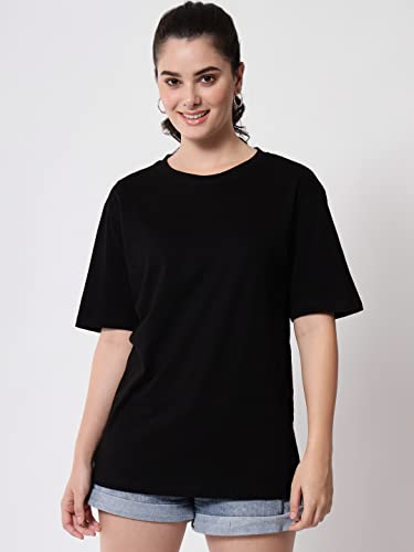 Image of FUNDAY FASHION Women Cotton Half Sleeve Printed Oversized Relaxed Fit T-Shirts /Girls (Pack Of 2)
