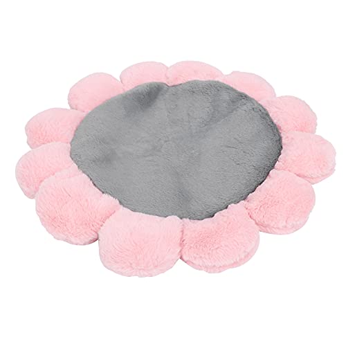 ZyjGaliliad Alfombrilla de Lana Suave para Mascotas en Forma de Flor, colchoneta Redonda para Dormir para Perros, Gatos y Cerdos, Acogedor Nido de Lana con diseño Floral para Uso en Inte