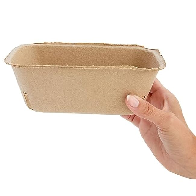 Juvale Pulp Fiber Berry Basket - 1 Pint, Brown, Rectangular, Modern, 60 Pack - Farmers Market & Farm Stand Supplies, Fruit & Vegetable Produce Containers