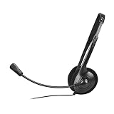 Dynamode Over-head Stereo Headset with Microphone Binaural Avec fil Noir, Argent casque et micro - Casques et micros (Avec fil, Binaural, 20 - 20000 Hz, 32 Ohm, Noir, Argent)