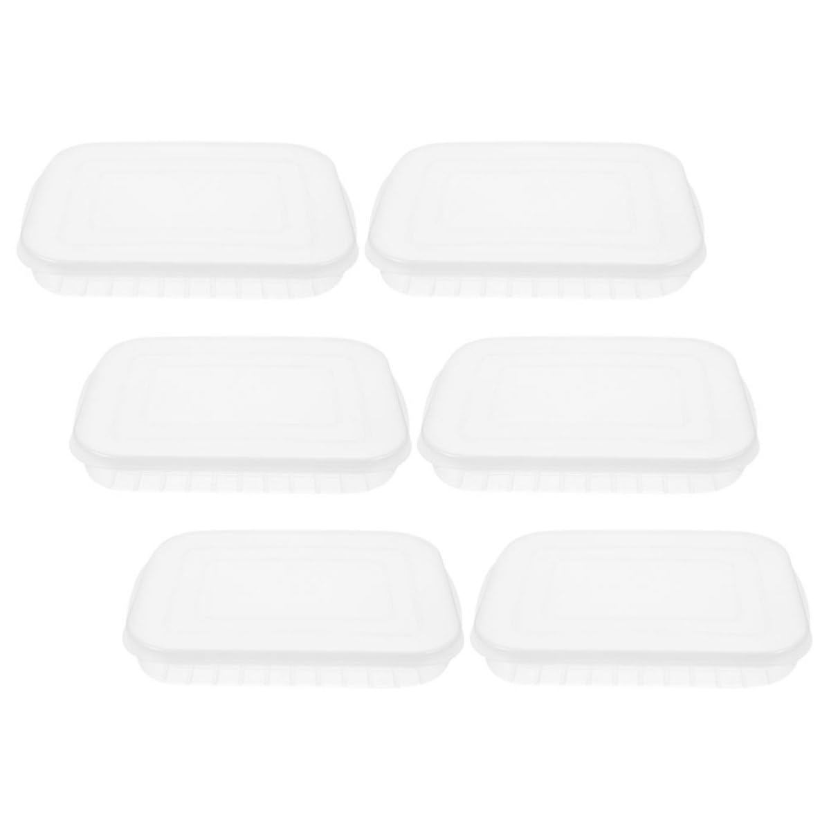 Boîtes de Conservation Hermétiques pour Bacon et Fruits de Mer, Lot de 6 Pièces en Pp et Pe, Empilables Couvercles, Cuisine et Entreprise