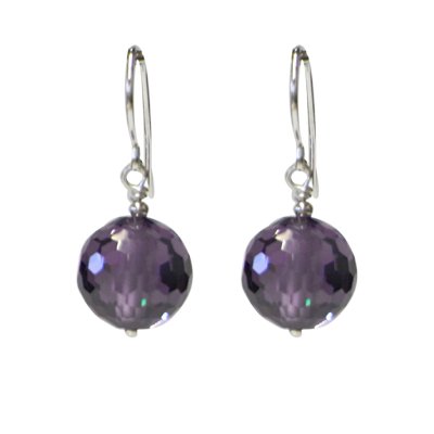 Boucles d'oreilles argent 925 à facettes violettes pour illuminer vos tenues de soirée