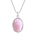 COAI Collar para Mujer de Plata de Ley con Colgante Oval de Caracol Rosado