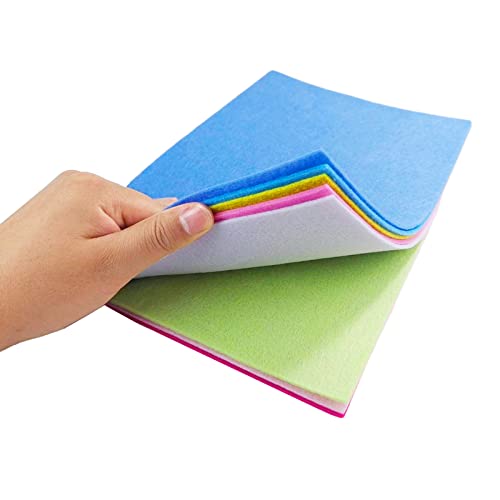 Image of Jtnohx Stiff Felt, 2mm Thick Felt Sheets for Crafts, 8 inchx12 inch Hard Felt Fabric Squares 8Pcs for DIY Projects (Pink Blue Series)