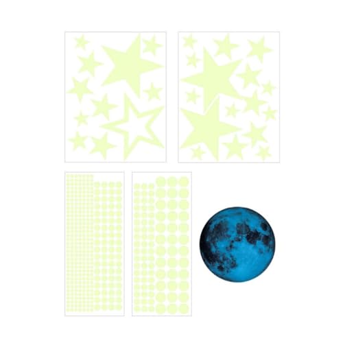 Set de 5 adhesivos luminosos de pared estrellas y luna miniatura 7