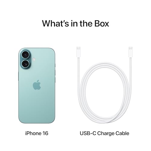 Image of Apple iPhone 16 256 GB: 5G Mobile Phone with Camera Control, A18 Chip and a Big Boost in Battery Life. Works with AirPods; Teal
